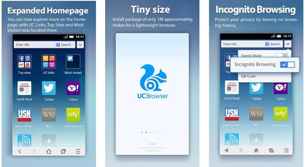 Download UC Browser Mini software for Android