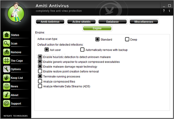 Amiti Antivirus cho windows