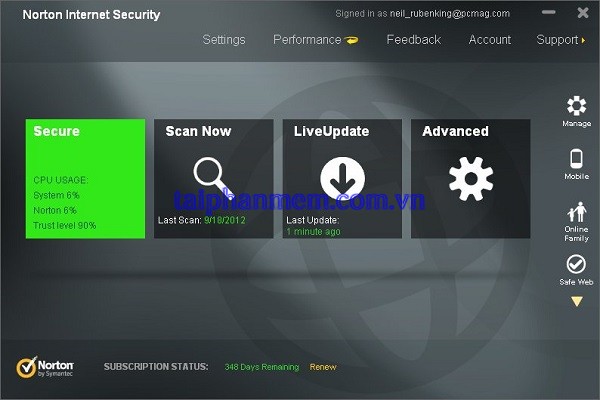 Norton Internet Security software downloads for windows