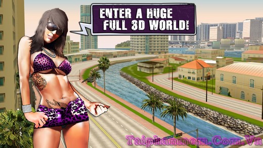 The hot girl in Urban Crime game for iOS