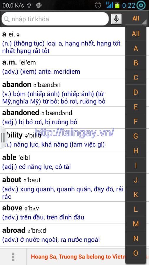 Từ điển Anh - Việt for Android - Từ điển Anh Việt