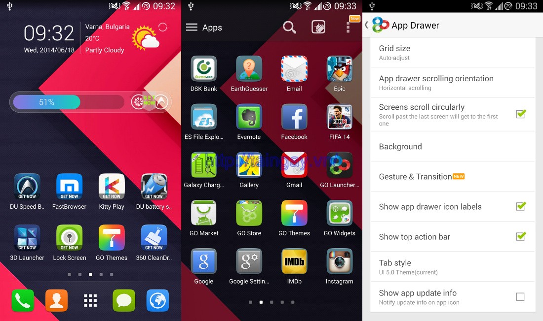 GO Launcher EX cho Android