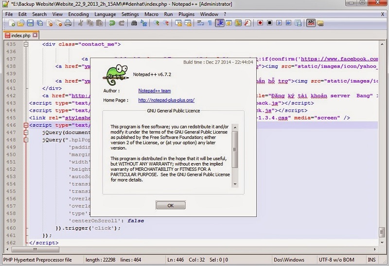 Notepad ++ is a software programming language support 