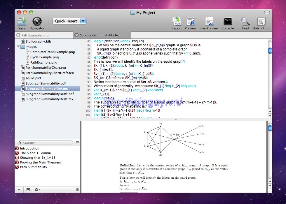 LaTeXiT for Mac OS X