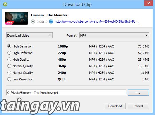 Video quality of 4K Video Downloader download