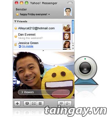 The interface of Yahoo Messenger for Mac