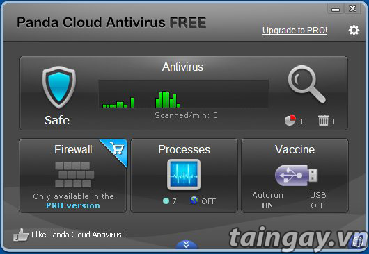 The interface of Panda Cloud Antivirus Software